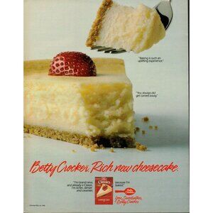 1985 Betty Crocker Cheesecake Vintage Print Ad (L20)